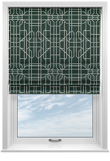 Bamboo Brights, Dark Green - Twist&Fit Roman Blind